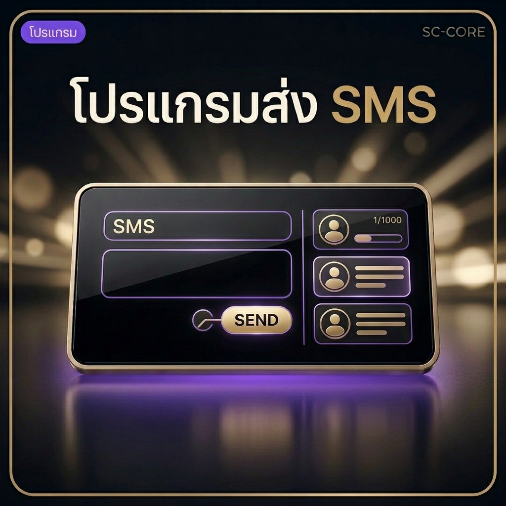 โปรแกรมส่ง SMS ภาพดิจิทัลพรีเมียมสีม่วงอเมทิสต์กรอบทองมุมโค้ง