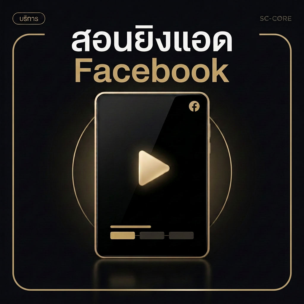 บริการสอนยิงแอด Facebook ภาพดิจิทัลพรีเมียมกรอบทองมุมโค้ง